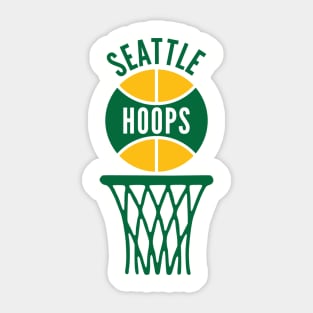 Retro Seattle Hoops Green and Yellow Logo Sticker